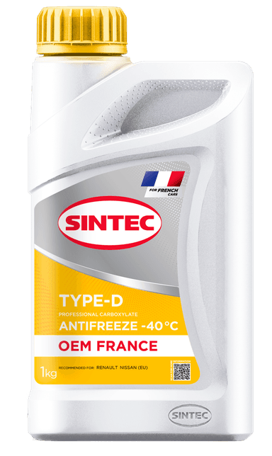 Изображение - Sintec Antifreeze OEM France Type-D yellow -40